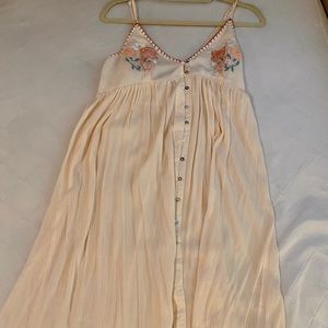 Mid length flowy button down dress
